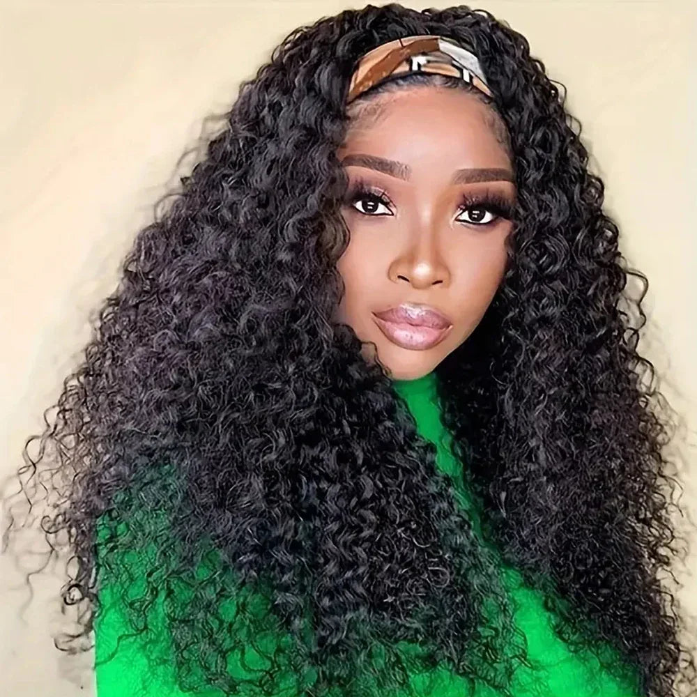 Headband Wig Water Wave Human Hair Wigs
