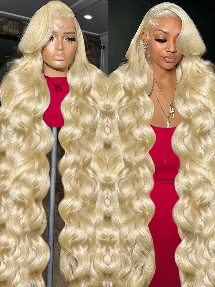 Honey Blonde Body Wave Curly Wigs