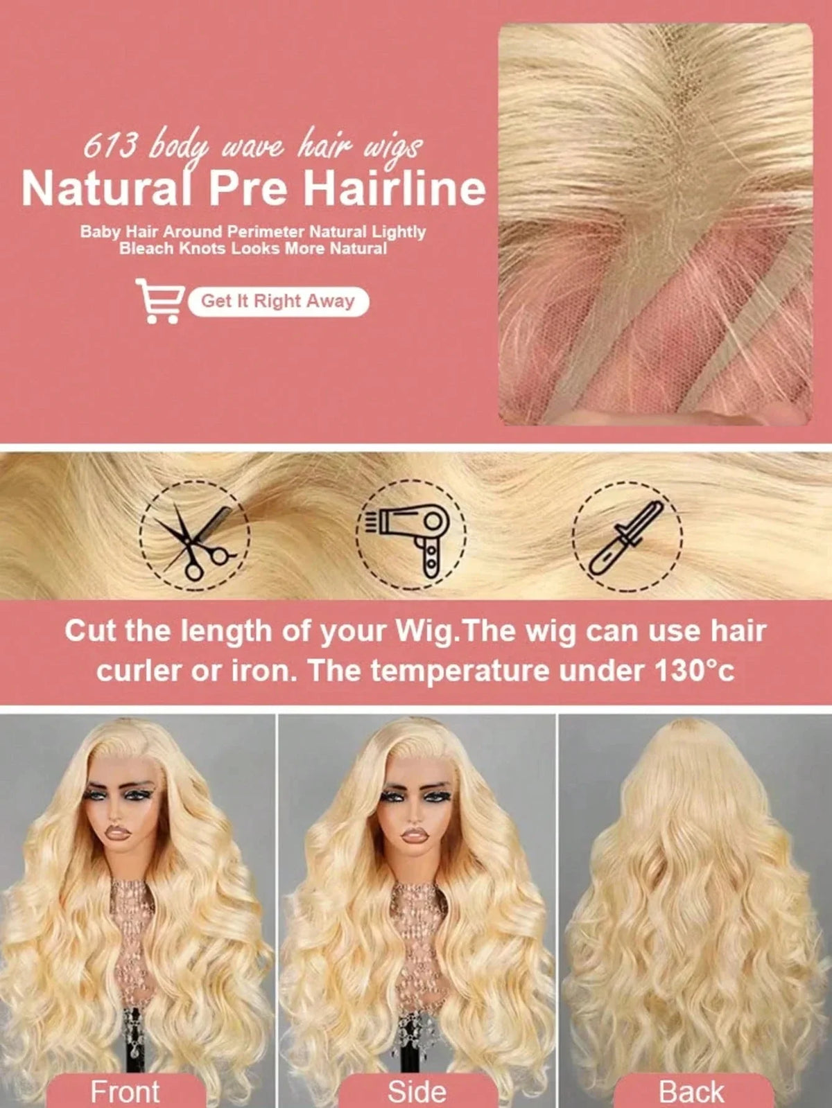 200 Density 613 Human Hair Wig 13x6 Hd Lace Frontal 40 Inch Blonde Human Hair Wig Pre Plucked BrazilianBody Wave Lace Front Wigs