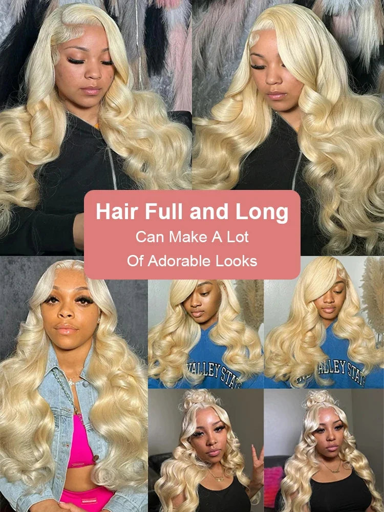 Honey Blonde Body Wave Curly Wigs