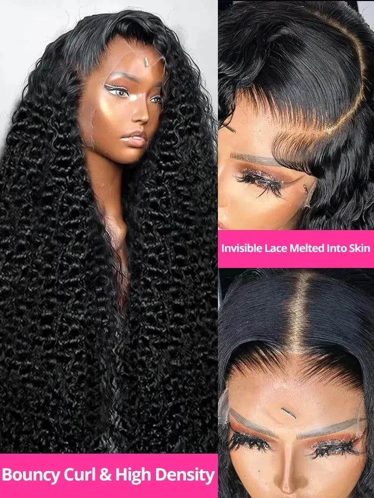 Deep Wave Lace Front Curly Wigs