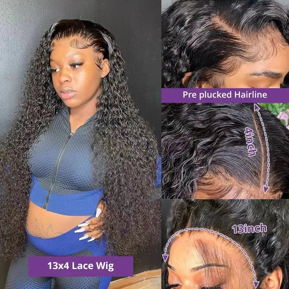 Deep Wave Hd Lace Frontal Human Hair Wig