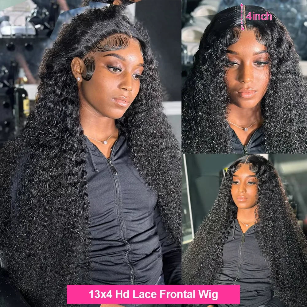 Lace Front Human Hair Curly Wigs