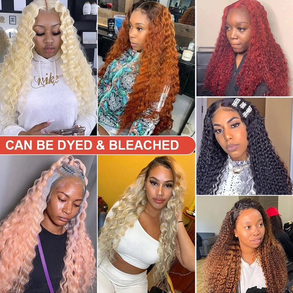 Curly Human Hair Wigs For Women Water Wave Lace Front Wig 13x4 13x6 Lace Frontal Deep Wave Wig 100% Human Hair Hd Lace Wigs